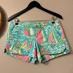 Lilly Pulitzer  You Gotta Regatta Sailboat Print Adie Shorts Size 2
